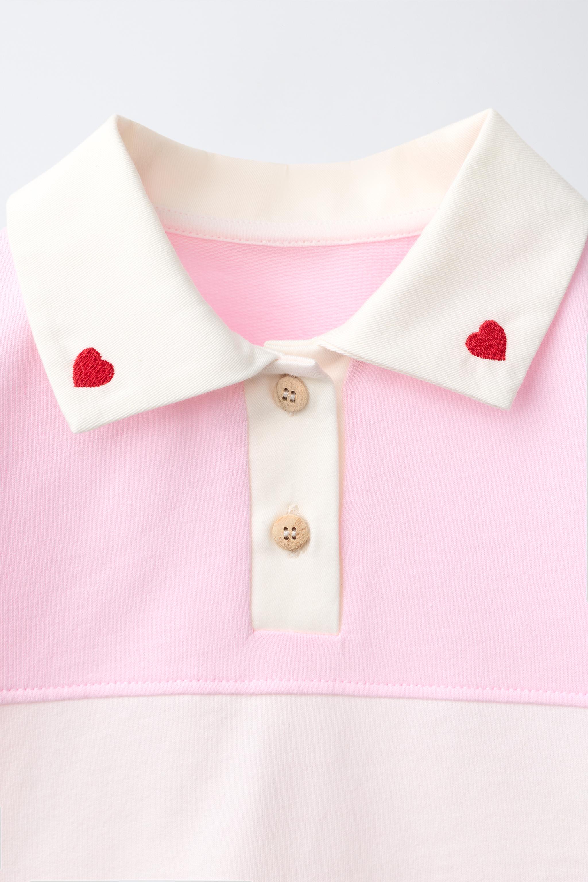 EMBROIDERED HEART COLLAR POLO
